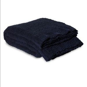Aqua Solid Cozy Throw -color: Navy